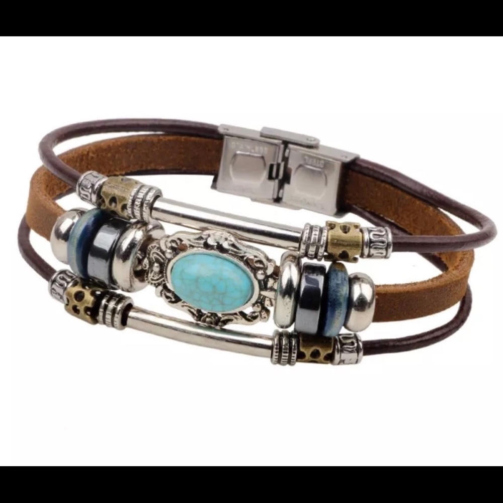 Boho Turquoise Brown Bracelet